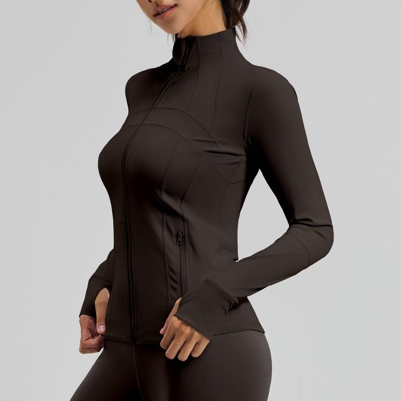 Womens Breathable Stretch Fitness Jacket With Pockets Running Cycling Yoga Fall