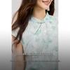 Qiu Shui Yi Ren New Chinese Style Stand Collar Printed Dress