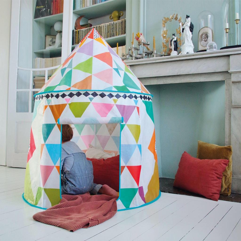 DJECO Colorful Kids' Tent, Ball House, Playhouse, Secret Base, Stylish Montessori Style, Ages 2, 3, 4, 5, Boys and Girls, Toddlers, Baby Shower Gift,
