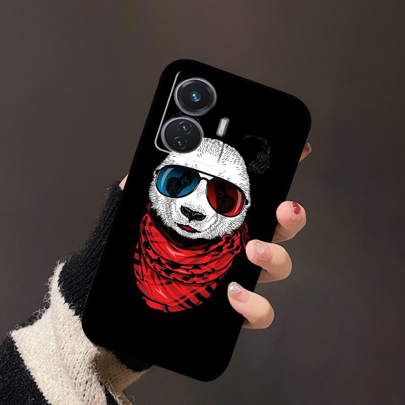 For Vivo T1 4G Case V2153 Covers TPU Black Silicone Landscape Cover for Vivo T1 44W Case VivoT1 Y55 4G Shockproof Soft Shells