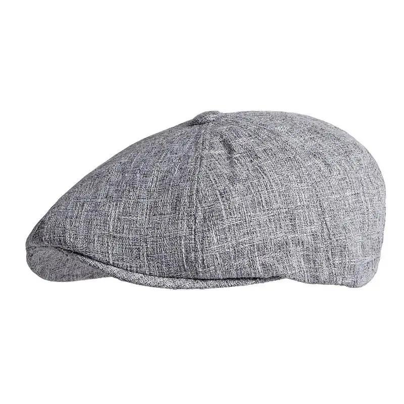 

Spring and Summer Cotton Print Newsboy Caps Octagonal Cap Men and Women Painter Beret Hats 112 55-59cm wear темно-сірий колір