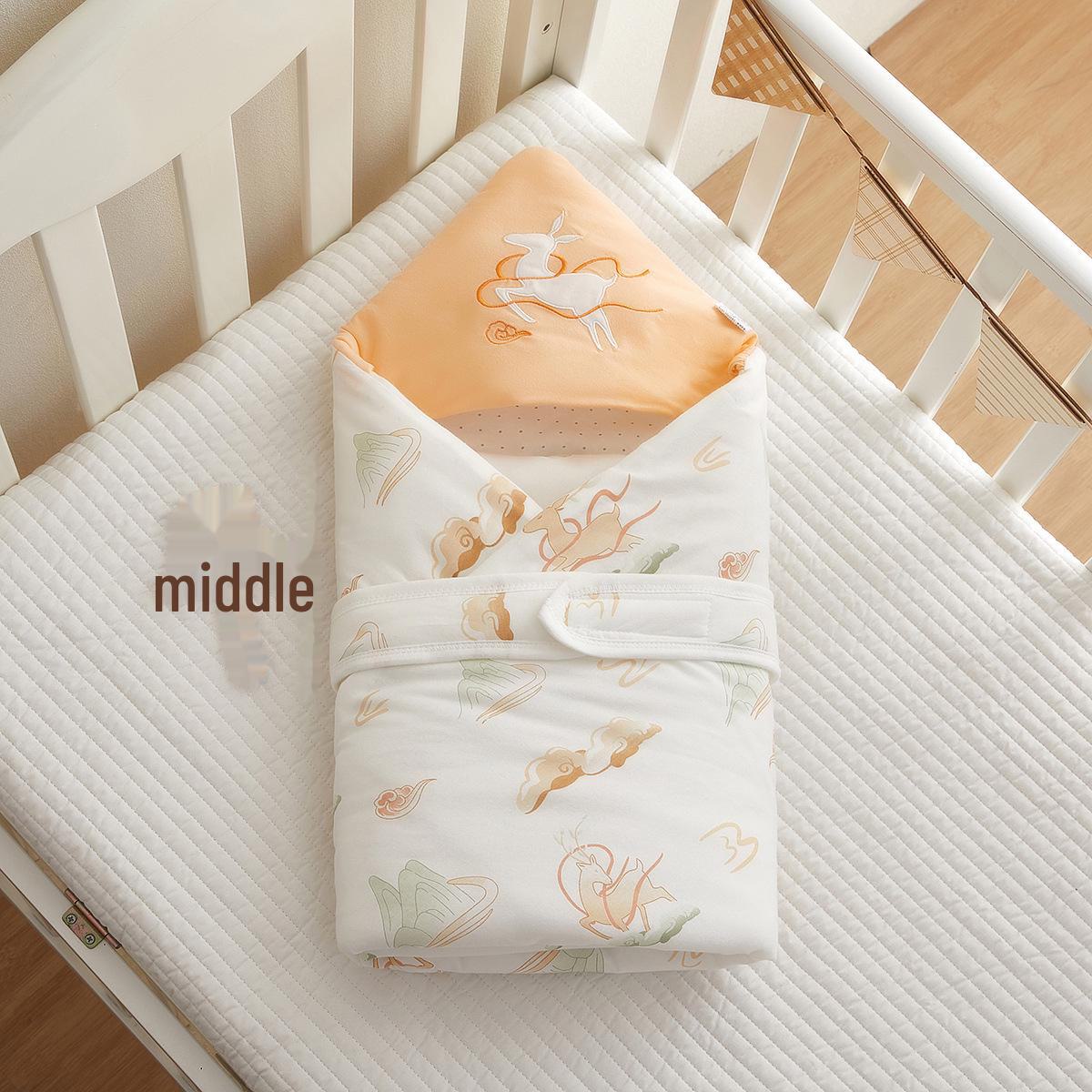 

Стеганое детское одеяло из хлопка (120г) для новорожденных - утолщенная пеленка на осень/зиму 90x90 cm