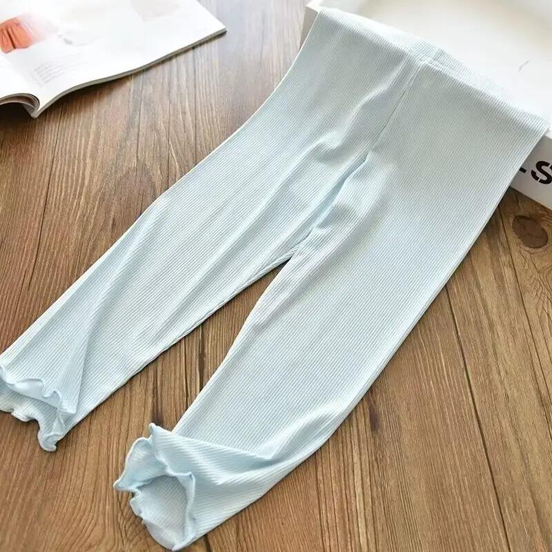 Summer Girls Clothes Solid Color Korean Version Leggings Thin Daily Casual Children's Clothing