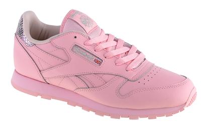 Classic Leather Metallic, rosa Sportschuhe für Mädchen