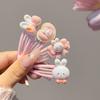 Yousheng 4Pcs Girl Hairpins Cartoon Rabbit Heart Design BB Clips Low Saturation Pink Hair Pins School Dating Hair