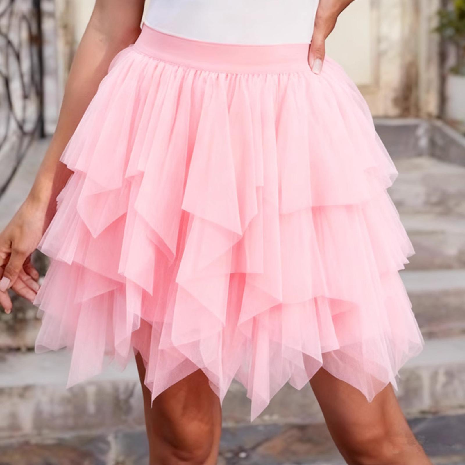 Женская асимметричная юбка А-силуэта - пышная XL