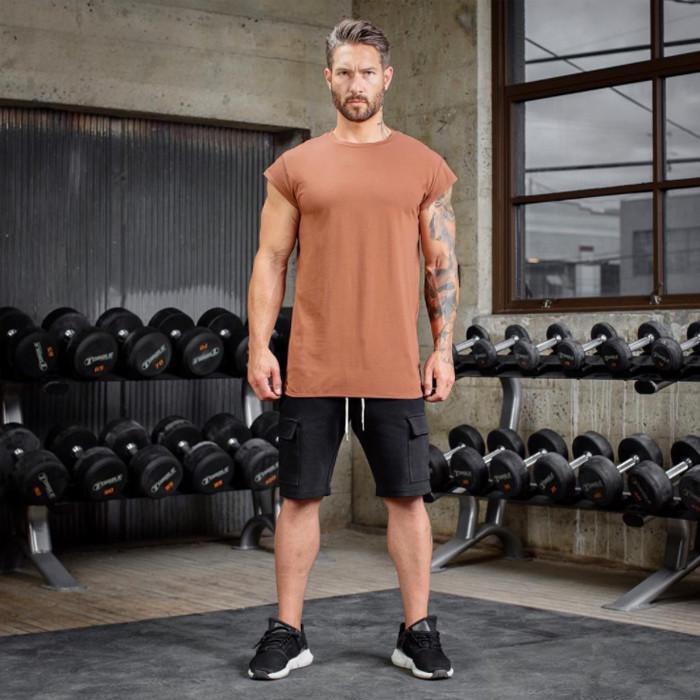 Men's Muscle Sleeveless Slim-Fit Cotton Tank for Fitness