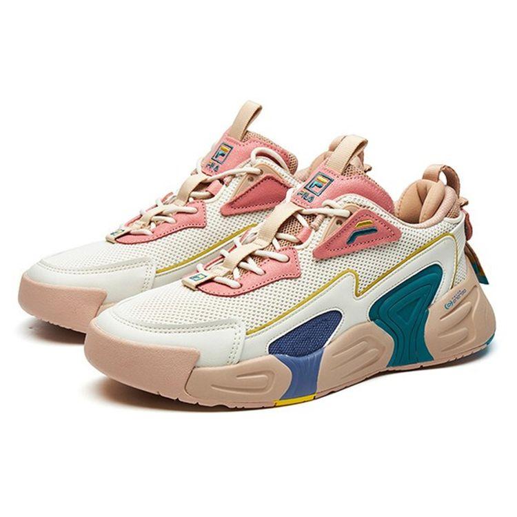 Fila Vortex Fabric Synthetic Leather Trendy Versatile Low-Top Retro Basketball Shoes Women Sneaker Milk-Tea F12W111234FGR