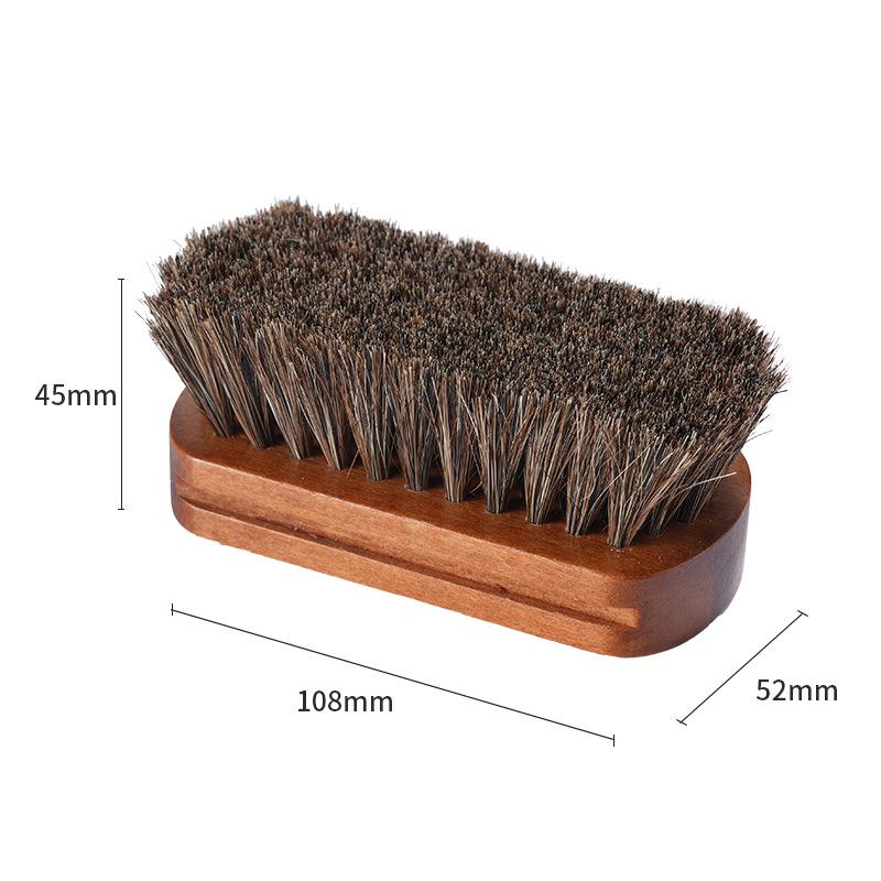 Wooden Handle Horsehair Shoe Brush for Polishing and Leather Care - Available in Large and Small Sizes