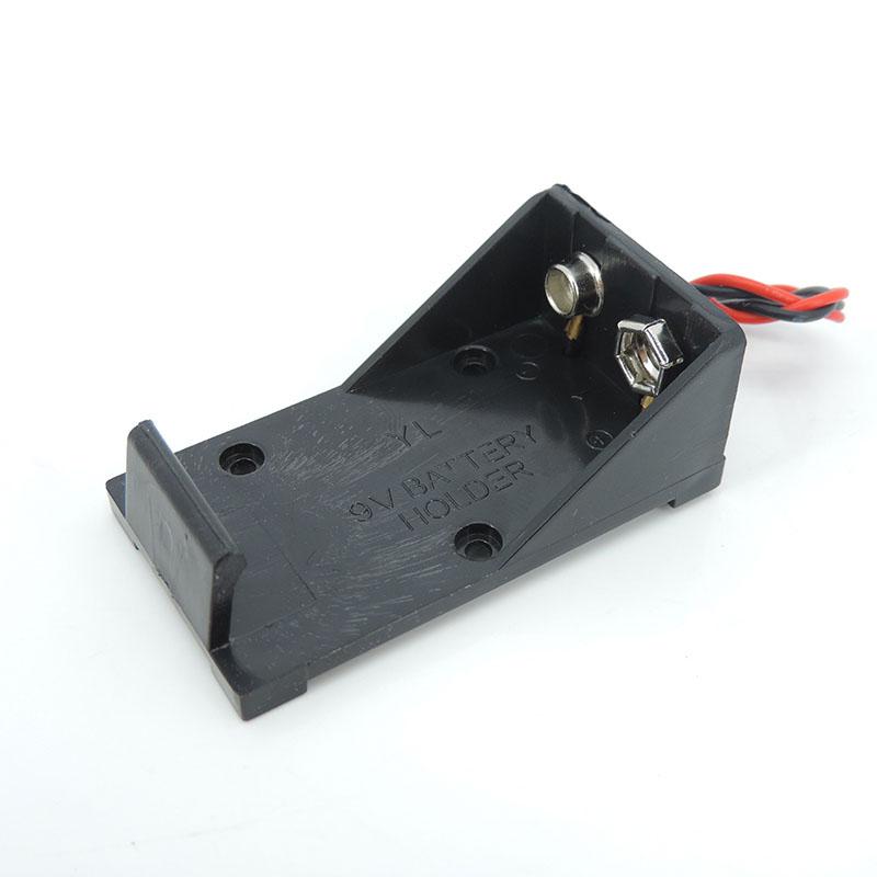 10pcs/lot 9V Battery Clip Holder 9V DC Battery Case connector Box 2pin DIY repair with wire leads for soldering connecting