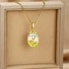 Necklace for Women, Freshwater Pearl New Design with Oil-painted Enamel Flower Pendant, Fashionable and Elegant Clavicle Chain