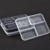Disposable 4-Compartment Transparent Food Container