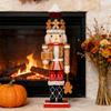 Fascinating 35Cm Gingerbreads Nutcrackers Statue Handcrafted Wooden Christmas Ornament Great For Festival Ambiances