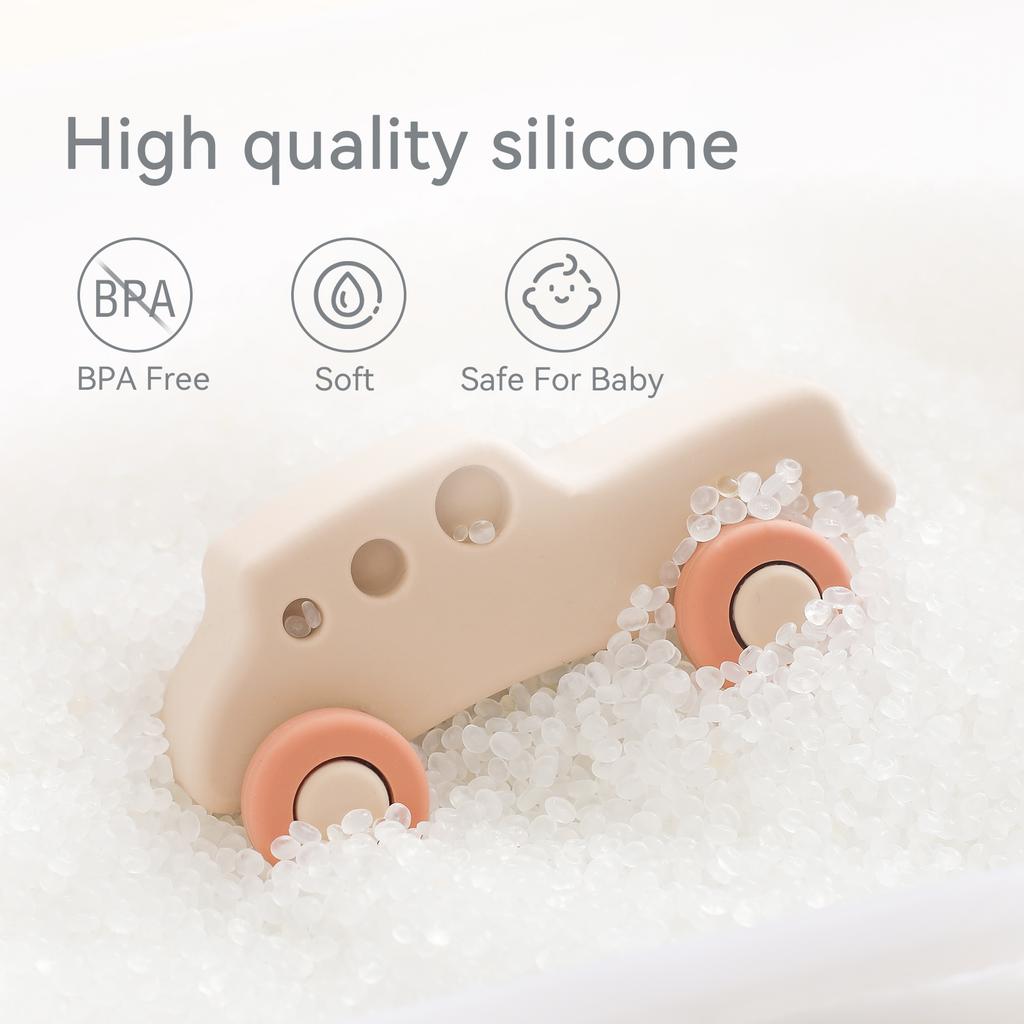 Montessori Baby Educational Silicone Building Blocks Car Silicone Airplane Ambulan Toy Building blocks for Baby No BPA Toys