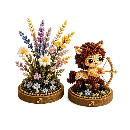 12 Zodiac Signs Bead Craft Kit DIY Beaded Garden Kit 3D Beaded Astrology
