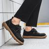 Men’s Retro Short Boots Shoes Fashion Casual Driving Shoes Black Brown Wide Head Shoes Plus Size