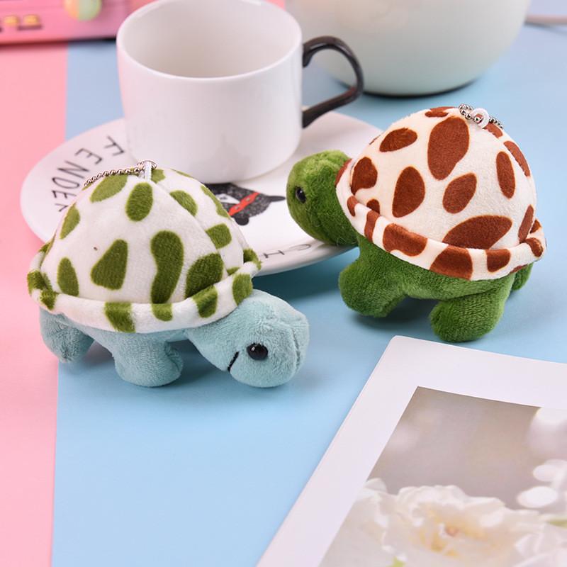 Cute Spotted Turtle Plush Keychain Fluffy Toy Adorable Bag Accessory