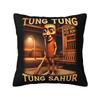 Italian Brainrot Cappuccino Assassino Throw Pillow Case Home Decorative Cushions Cover For Sofa Car Square Polyester Pillowcase
