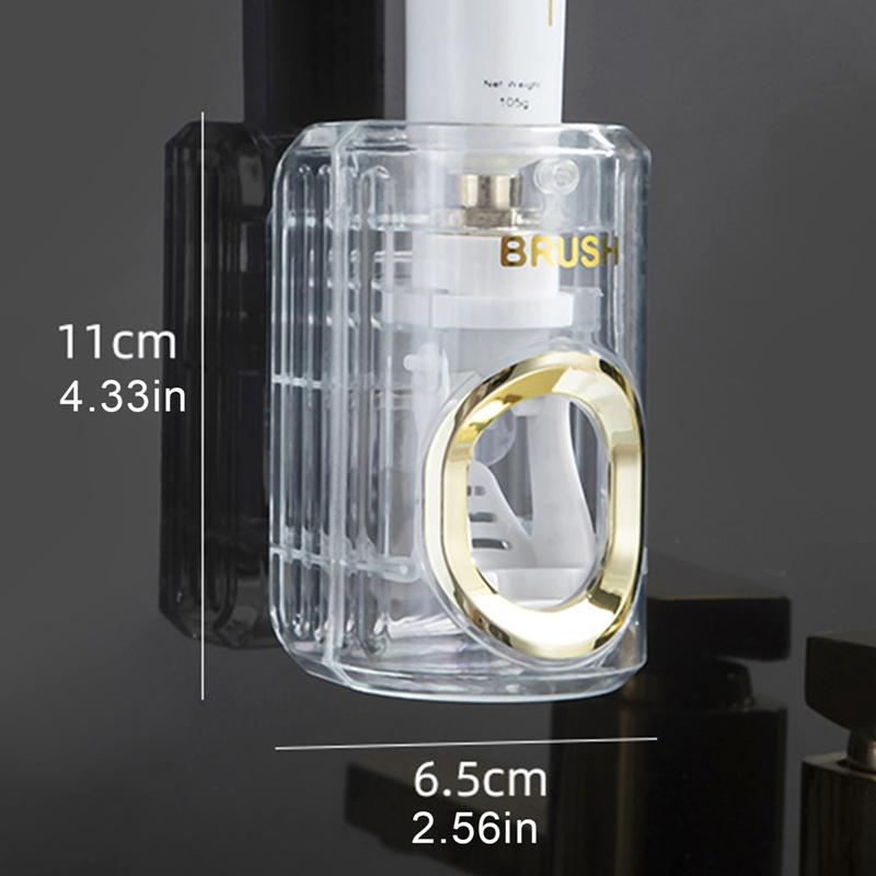Automatic Toothpaste Dispenser Toothpaste Squeezer Toothbrush Stand Wall Mounted Dust-proof Toothbrush Holder Bathroom Accessory