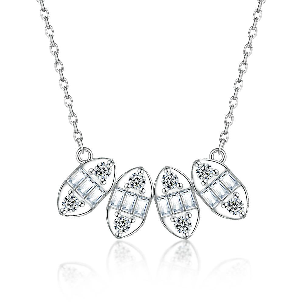 925 sterling silver pendant zircon necklace female niche design silver collarbone chain 925 silver платиновый