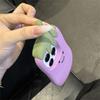 For iPhone 14 Pro Case Cartoon Smile Eggplant Soft Silicone Phone Cover