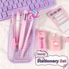Multi-functional 6-in-1 Stationery Set Portable Candy Design Gel Pen Kit Push-pull Eraser Back To School