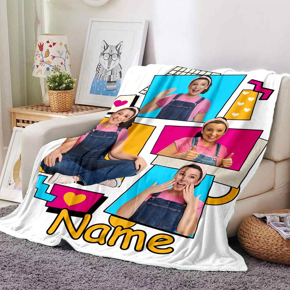 Custom Name Ms. Rachel Theme Printed Blanket - Perfect for Couch, Bed, Travel & Outdoor Use | Machine Washable, Cozy & Durable.