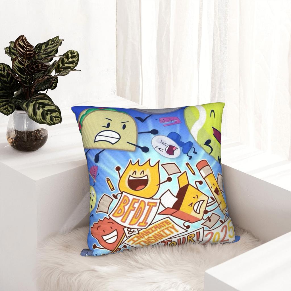 Decorative Pillow Cover BFDI Battle for Dream Island Merch Bed Pillow Case Cover Square Multi-Size