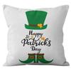 Home Cushion Cover St. Patrick's Day Pillowcase Four-leaf Clover Plaid Sofa Cushion Cover