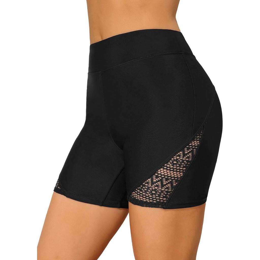 CHARMLEAKS Women's Boardshort Swim Bottom High Waisted Tankini Swimwear Shorts