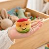 Handmade Crochet Footbag, Rainbow Gradient Smiling Face Bean Bags for Kids, Soft Cotton Yarn Juggling Balls for Outdoor Play
