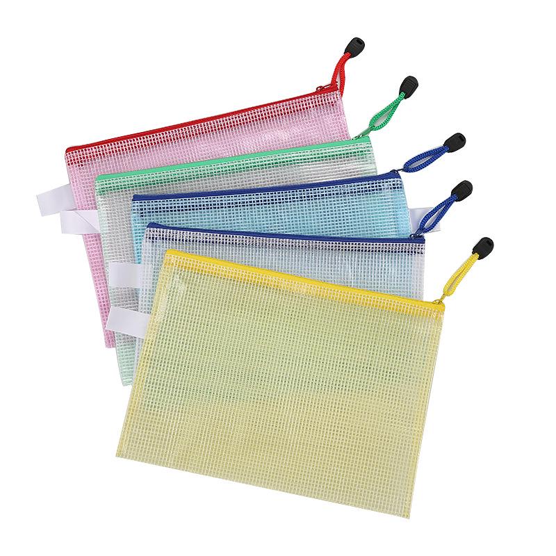 A4 Waterproof Grid Zipper Bag: Creative Stationery & Document Holder