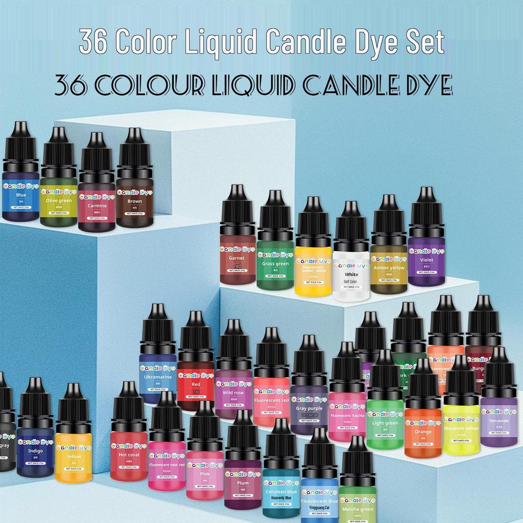 36-Color Set: High Concentration Oil-Based Colorant for Candle & Soap Making (5ml each)