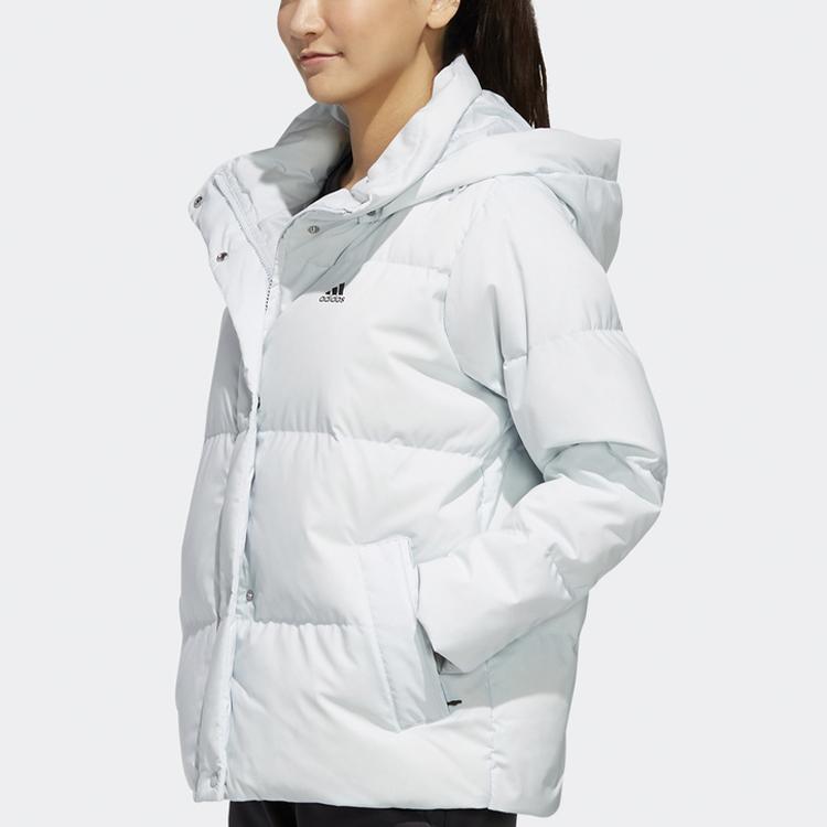 Adidas Lightweight Hooded Down Jacket Women Jackets Light-Blue EH3983