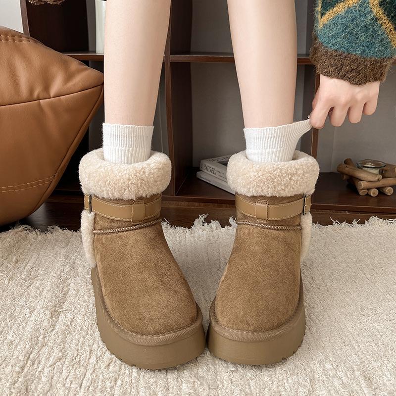 

Женские модные ботинки с пряжкой, легкие, увеличивающие рост, с мягкой подошвой, зимние, теплые, на меху, одна пара, утепленные, на подкладке, нескользящие, повседневные, спортивные, хлопковые ботинки 40 хаки