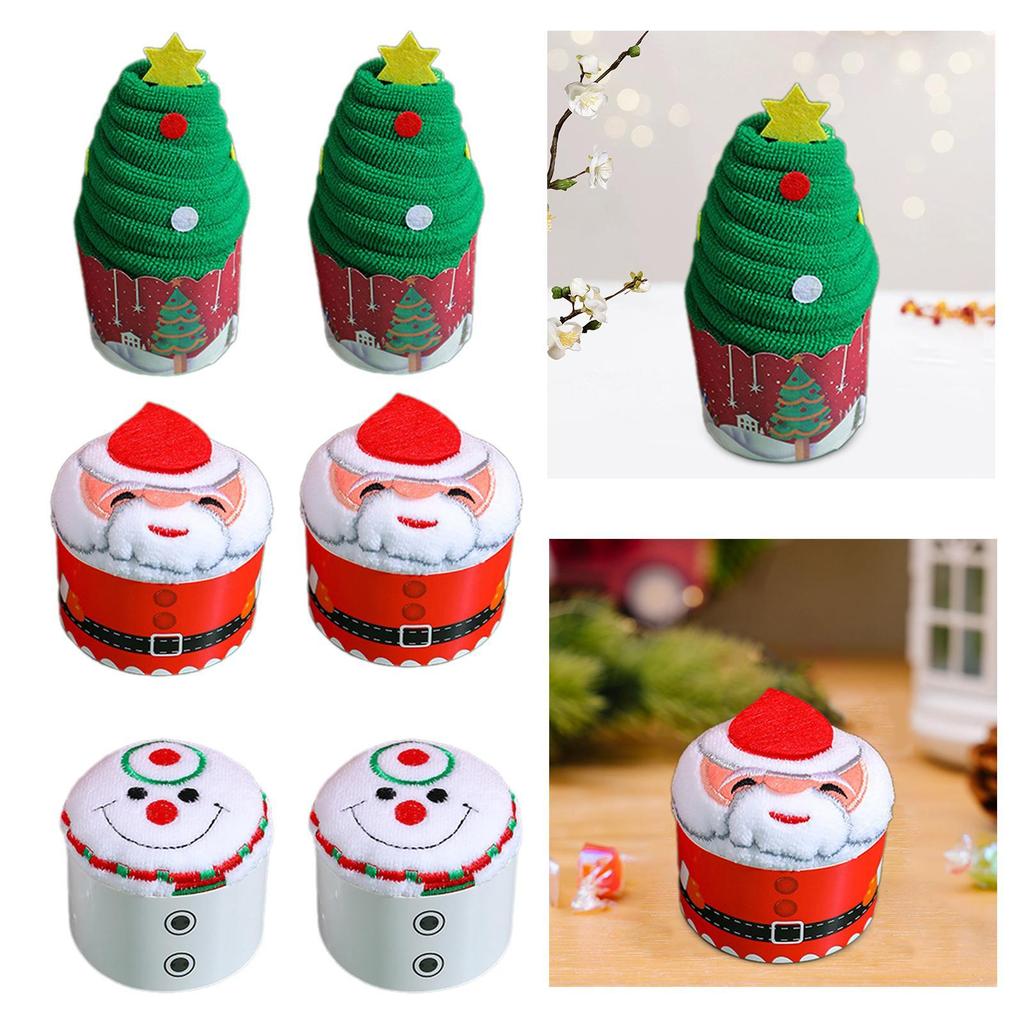 Christmas Dish Towel ,Towel Gift Set, Cartoon Holiday Themed Decorative, Portable Christmas Beach Towel, Cake Towel Decor,