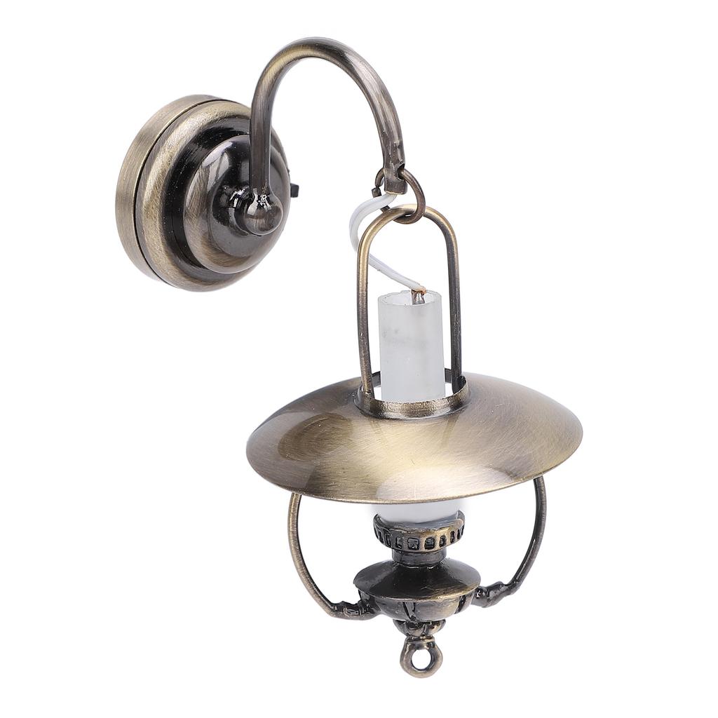 1:12 Doll House Vintage Kerosene Lamp Style Wall Lamp Doll House Furniture Lighting Decoration Doll