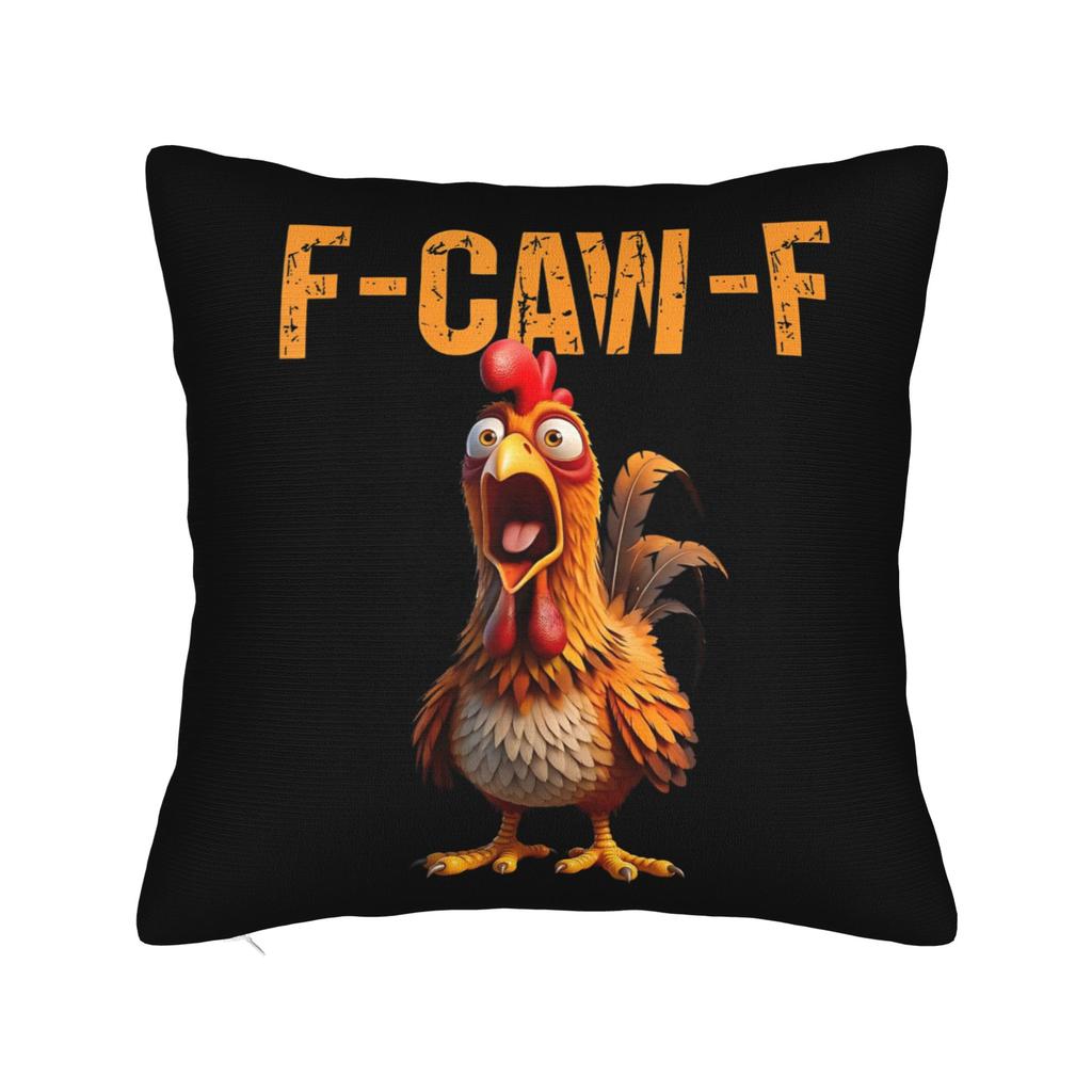 Merry FCawF Chicken Square Pillow Case Xmas Lights Rooster Cushion Cover Zippered Decorative Throw Pillow Case Cover for Bed