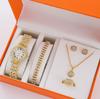 New Full Diamond Luxury Bracelet Watch Set, Women'S Quartz Watch Exquisite Five-Piece Set