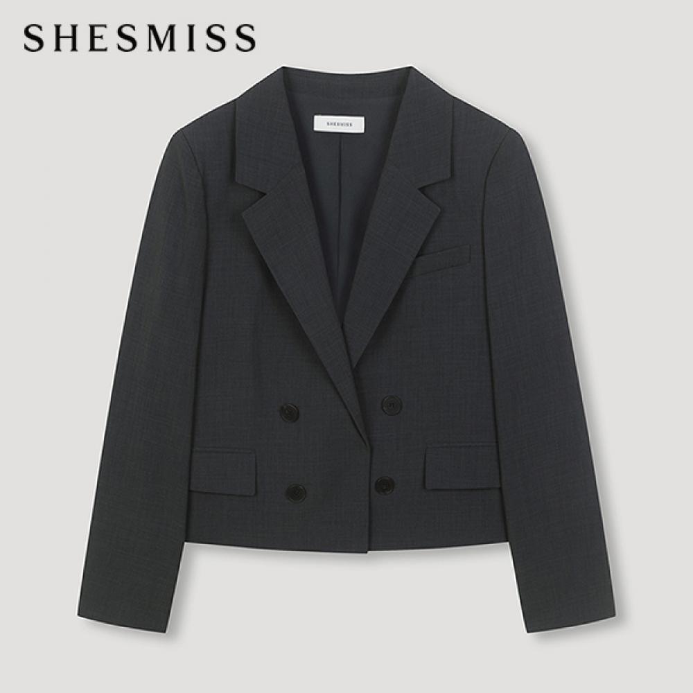 

She S miss Двубортный укороченный жакет SwSjkn22030 Ch charcoal/66