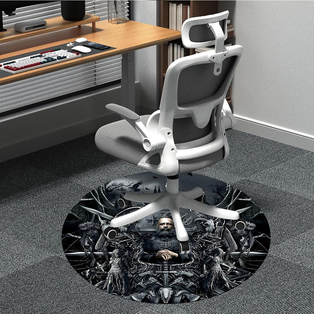 

1PC The Witcher Office Round Rug, Non-slip, Soft and Durable Office Rug for Interior Decoration, Perfect for Office, Beautiful Decoration 80cm