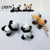 Panda Fridge Magnet Plush Animal Decoration, Stuffed Magnetic Ornament, Decorative Raccoon Shape Refrigerator for Home Kitchen Metal Cabinet