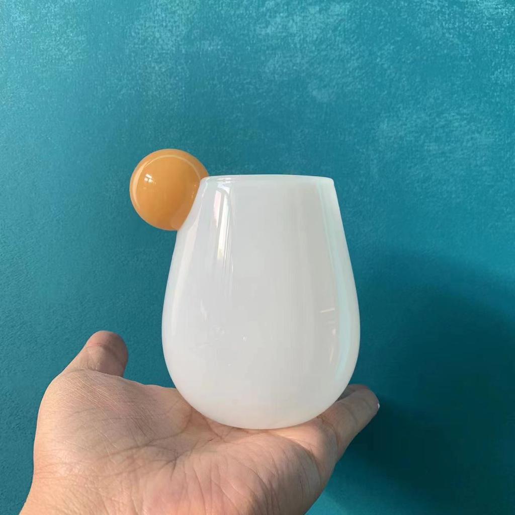 Cute Candy Colored Glass Cup, Creative Small Ball Milk Juice Cups, Women's Colorful Bubble Ball Cup, Heat-resistant Coffee Mug