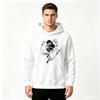 Men's Printed Pullover Hoodie, Anime Snake Samurai Pattern Casual Long Sleeve Hooded Sweatshirt
