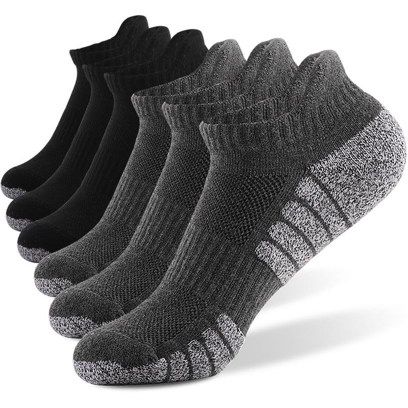 Anti-Slip Sweat-Absorbent Breathable Cotton Ankle Sports Socks - Thickened Terry Bottom