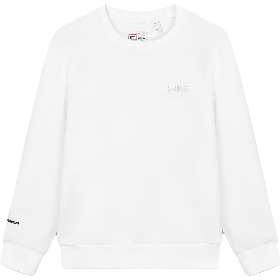 Fila 2023 Winter New Knit Pullover Basic Simple Round Neck Antibacterial Heating Sweatshirt Men Sweatshirt White F51M347202A-WT