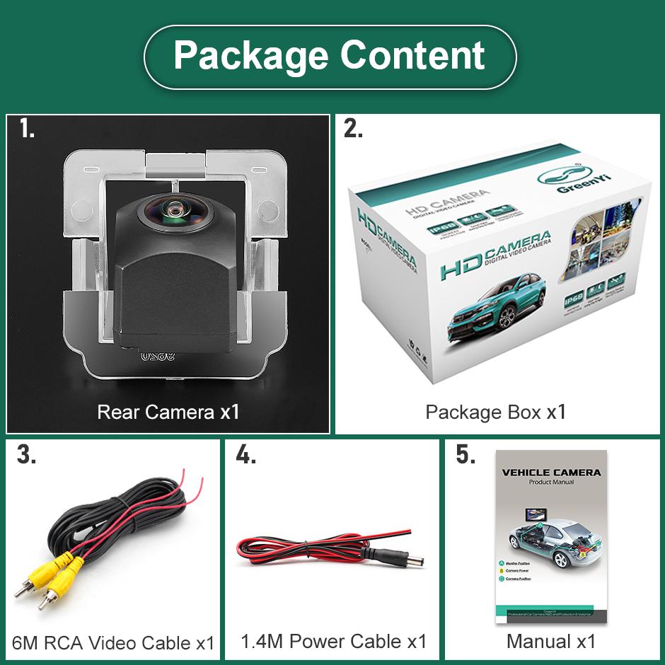 GreenYi MCCD AHD 1080P 170 Fisheye Auto Rückfahrkamera für Mitsubishi Outlander/Outlander GT 4WD XL Airtrek