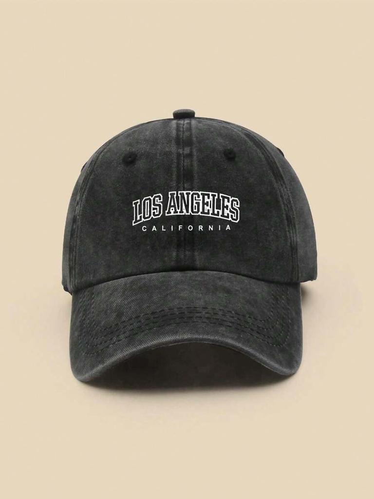 Letter Graphic Denim Baseball Cap Casual Adult Hat