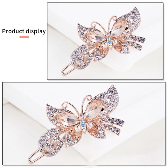 Fashion Women Butterfly Shape Rhinestones Inlaid Hair Clip Hairpin Headwear