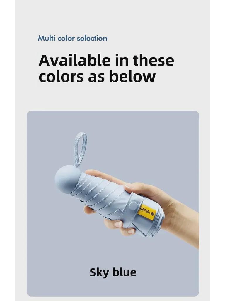 50% Folding Women's Dual-Purpose Mini Portable Pocket Capsule Umbrella - High-Grade Sun Protection
